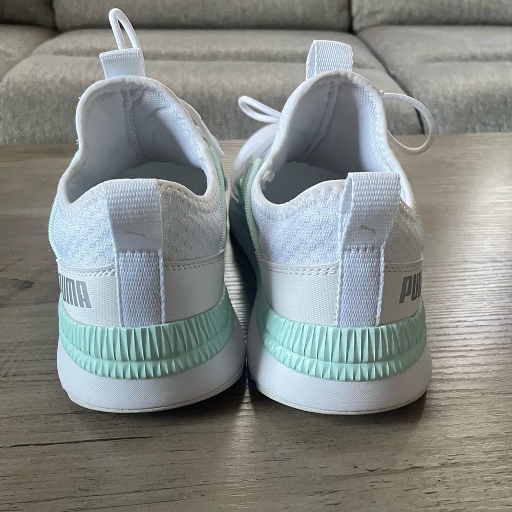 Puma Women’s SoftFoam Plus Sneakers White and Mint Green - Picture 4 of 7